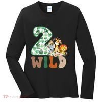 Im Wild And 2 Birthday Safari Jungle Zoo 2nd Bday Fifth Gift Women's Long Sleeve Shirt thumb 0