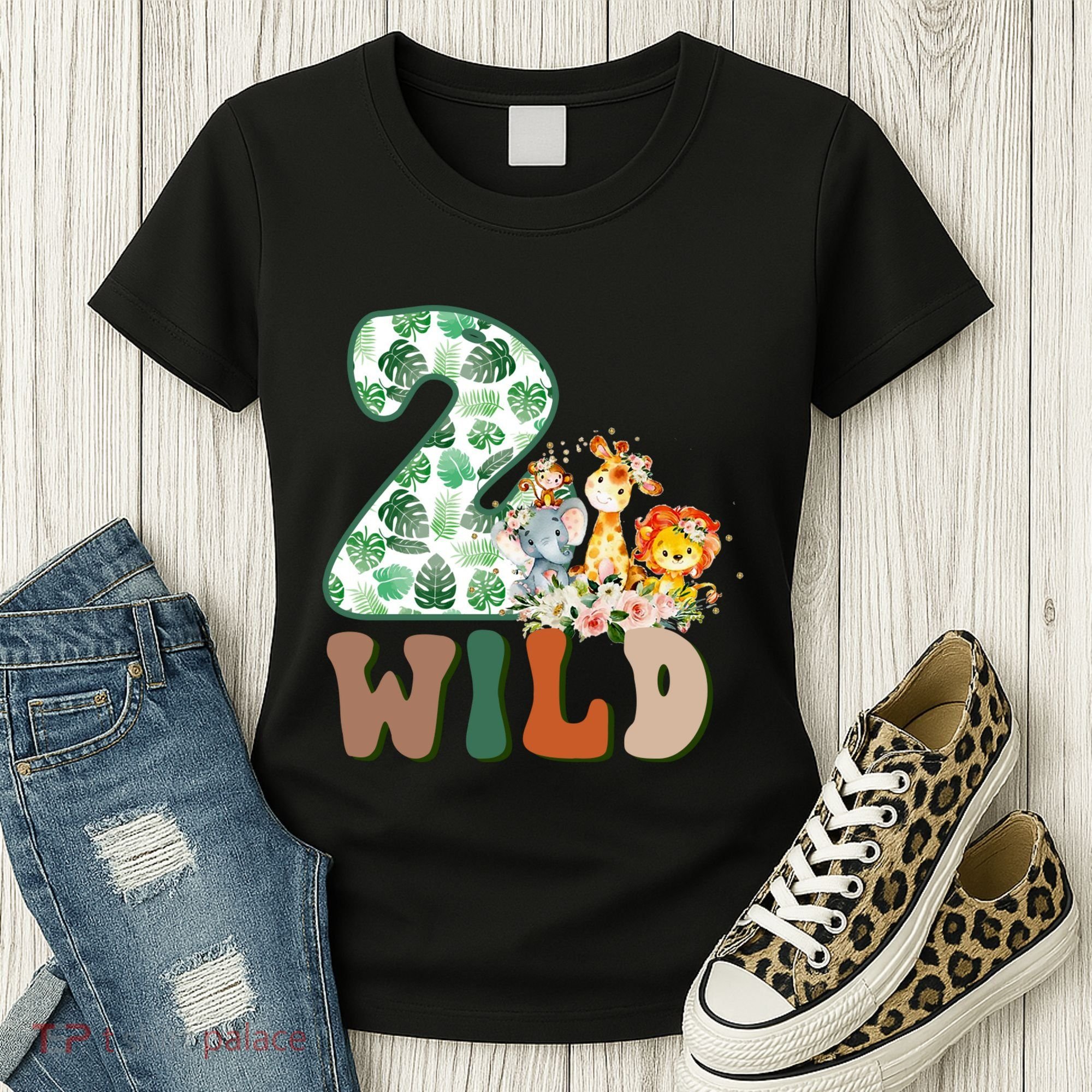 Im Wild And 2 Birthday Safari Jungle Zoo 2nd Bday Fifth Gift Women's T-Shirt