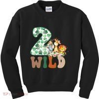 Im Wild And 2 Birthday Safari Jungle Zoo 2nd Bday Fifth Gift Kids Sweatshirt thumb 0