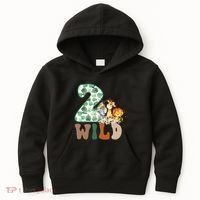 Im Wild And 2 Birthday Safari Jungle Zoo 2nd Bday Fifth Gift Kids Hoodie thumb 0