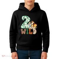 Im Wild And 2 Birthday Safari Jungle Zoo 2nd Bday Fifth Gift Kids Hoodie thumb 4