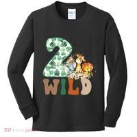 Im Wild And 2 Birthday Safari Jungle Zoo 2nd Bday Fifth Gift Kids Long Sleeve Shirt thumb 0