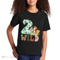 Im Wild And 2 Birthday Safari Jungle Zoo 2nd Bday Fifth Gift Kids T-Shirt thumb 2