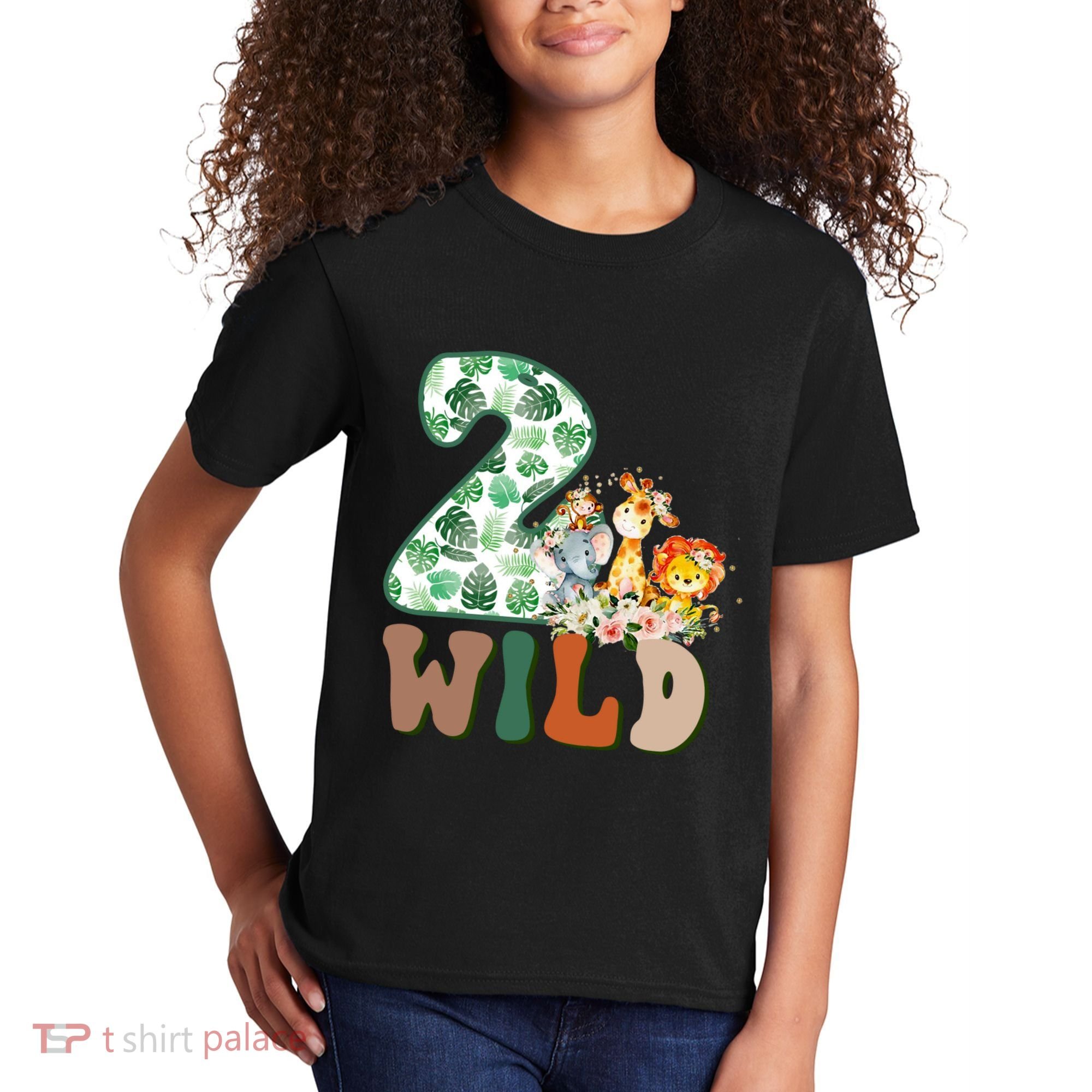 Im Wild And 2 Birthday Safari Jungle Zoo 2nd Bday Fifth Gift Kids T-Shirt