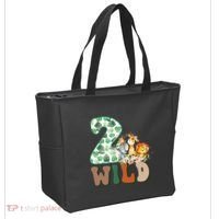 Im Wild And 2 Birthday Safari Jungle Zoo 2nd Bday Fifth Gift Tote Bag thumb 2