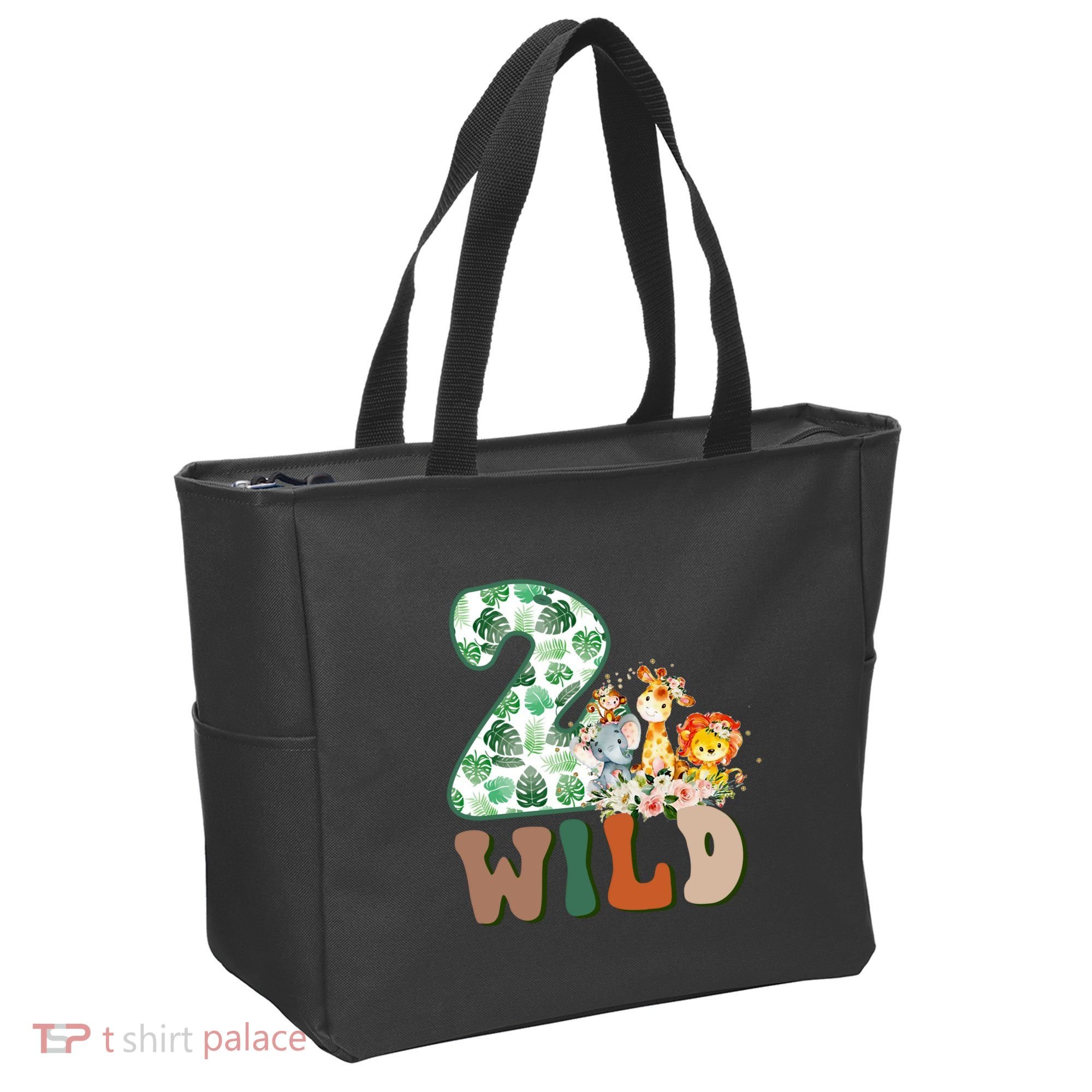 Im Wild And 2 Birthday Safari Jungle Zoo 2nd Bday Fifth Gift Tote Bag