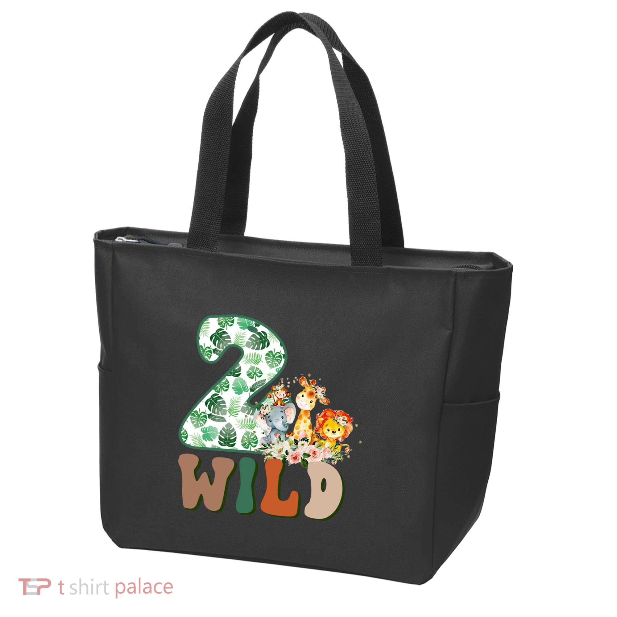 Im Wild And 2 Birthday Safari Jungle Zoo 2nd Bday Fifth Gift Tote Bag