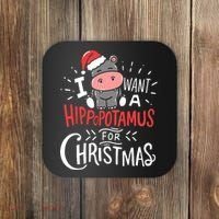 I Want A Hippopotamus For Christmas Funny Cute Coaster thumb 0