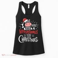 I Want A Hippopotamus For Christmas Funny Cute Women's Tank Top thumb 0