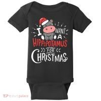 I Want A Hippopotamus For Christmas Funny Cute Baby Bodysuit thumb 0