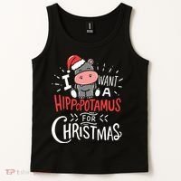 I Want A Hippopotamus For Christmas Funny Cute Tank Top thumb 2