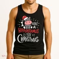 I Want A Hippopotamus For Christmas Funny Cute Tank Top thumb 3