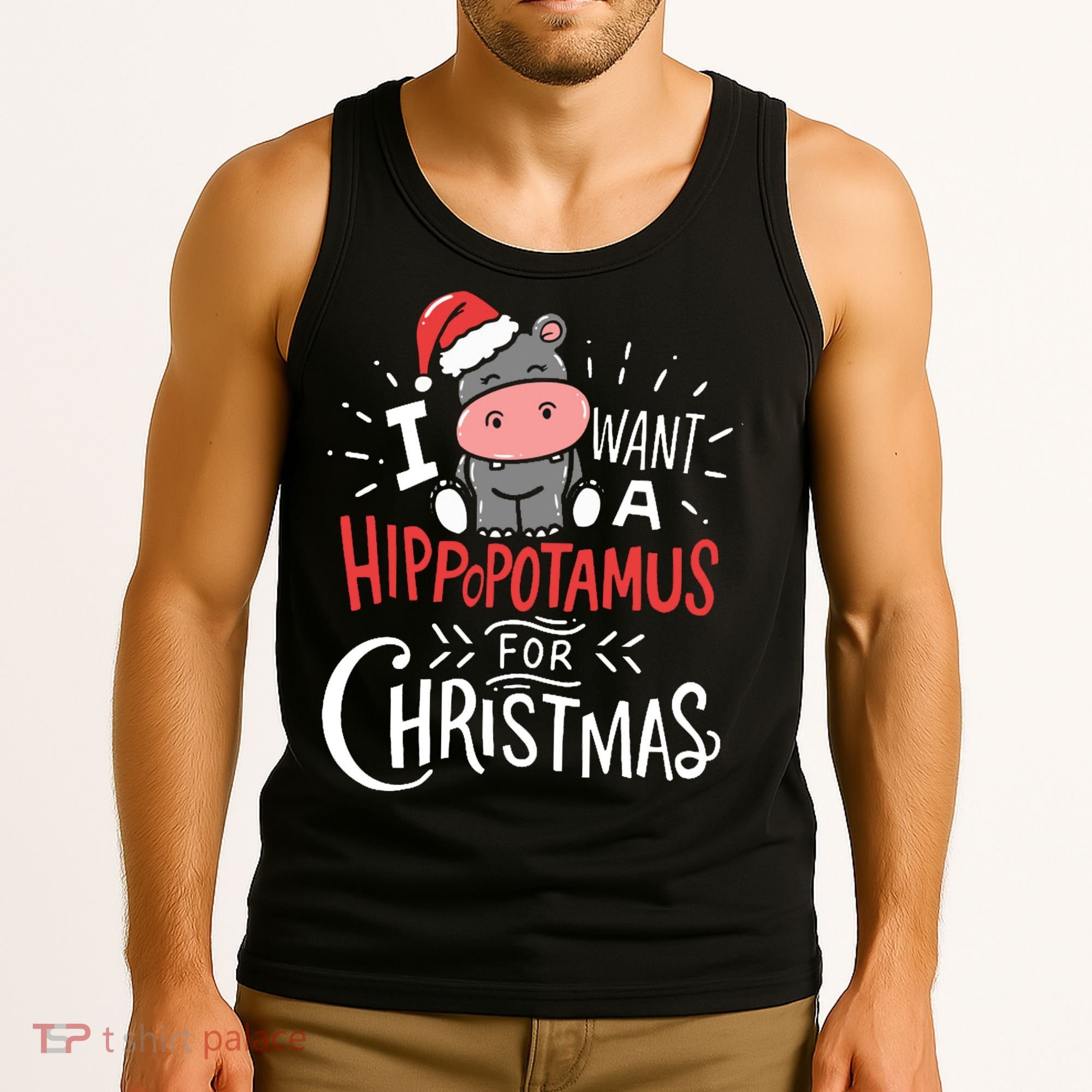 I Want A Hippopotamus For Christmas Funny Cute Tank Top