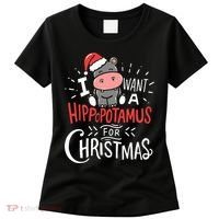 I Want A Hippopotamus For Christmas Funny Cute Women's T-Shirt thumb 0