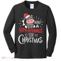 I Want A Hippopotamus For Christmas Funny Cute Kids Long Sleeve Shirt thumb 0