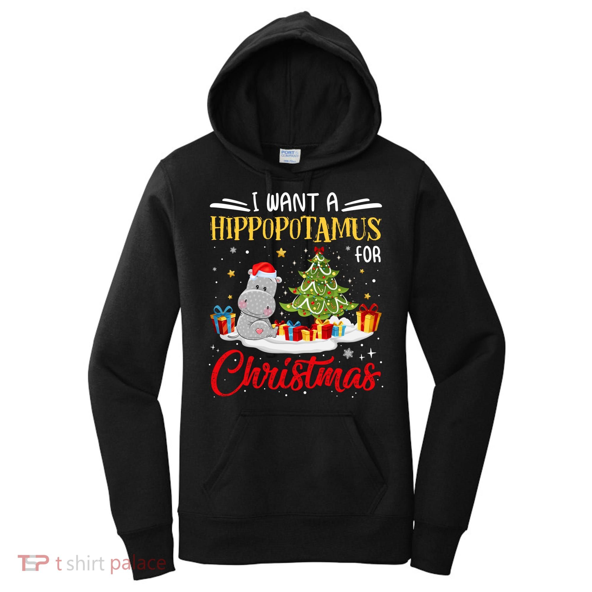 I Want A Hippopotamus For Christmas Xmas Hippo Christmas Gift Women's Hoodie