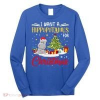 I Want A Hippopotamus For Christmas Xmas Hippo Christmas Gift Long Sleeve Shirt thumb 0