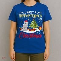 I Want A Hippopotamus For Christmas Xmas Hippo Christmas Gift T-Shirt thumb 4