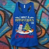 I Want A Hippopotamus For Christmas Xmas Hippo Christmas Gift Women's Tank Top thumb 3