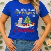 I Want A Hippopotamus For Christmas Xmas Hippo Christmas Gift Women's T-Shirt thumb 2