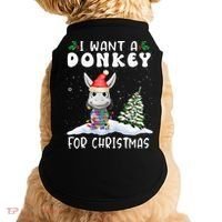 I Want A Donkey For Christmas Santa Hat  Doggie Tank thumb 0