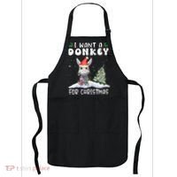 I Want A Donkey For Christmas Santa Hat  Apron thumb 0