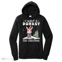 I Want A Donkey For Christmas Santa Hat  Women's Hoodie thumb 0