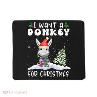 I Want A Donkey For Christmas Santa Hat  Mousepad thumb 0