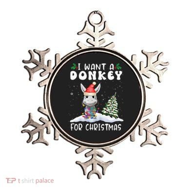 I Want A Donkey For Christmas Santa Hat  Ornament