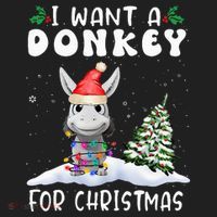 I Want A Donkey For Christmas Santa Hat  Hat thumb 2