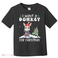 I Want A Donkey For Christmas Santa Hat  Toddler T-Shirt thumb 0