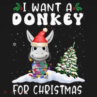 I Want A Donkey For Christmas Santa Hat  Visor thumb 3