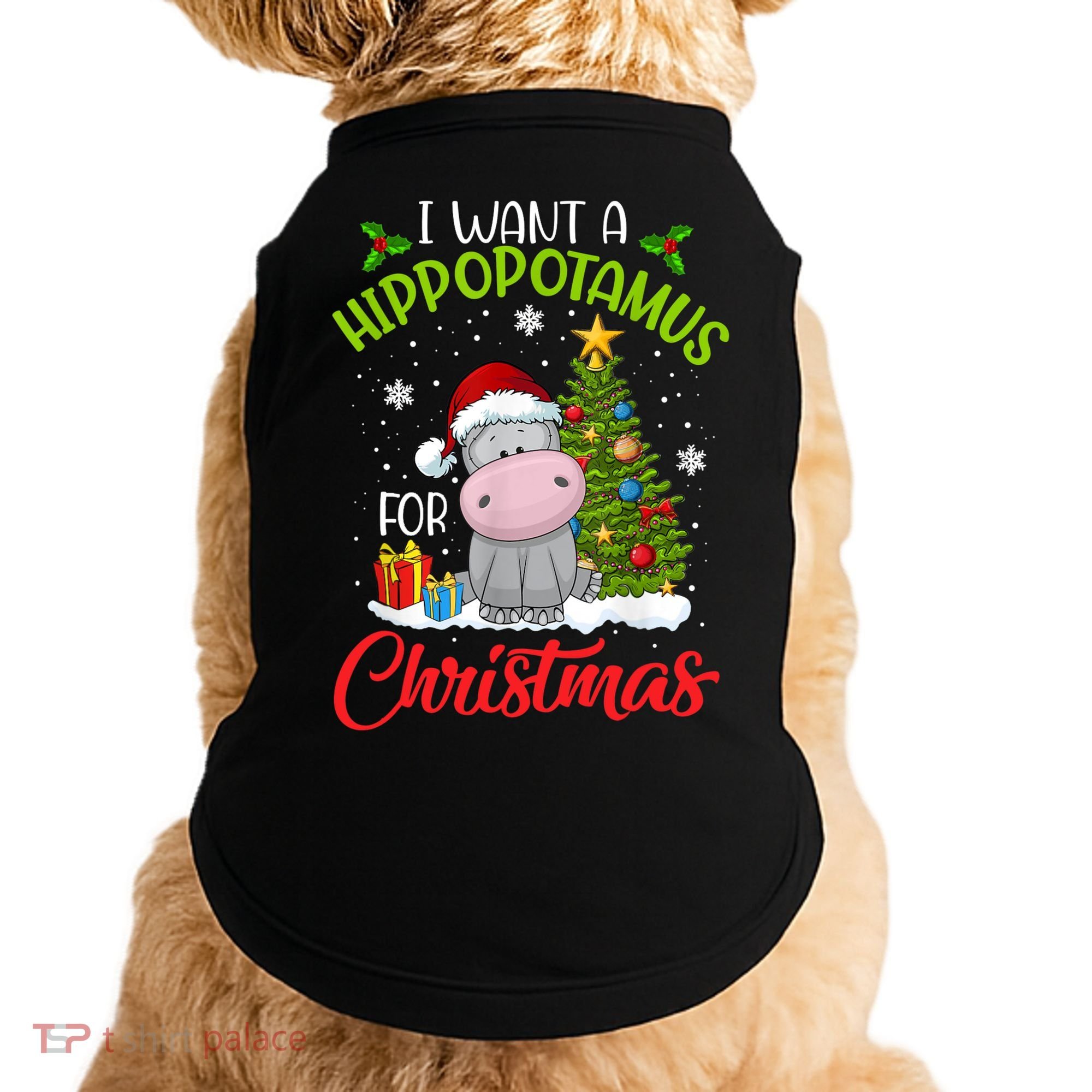 I Want A Hippopotamus For Christmas Xmas Hippo Doggie Tank