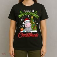 I Want A Hippopotamus For Christmas Xmas Hippo T-Shirt thumb 4