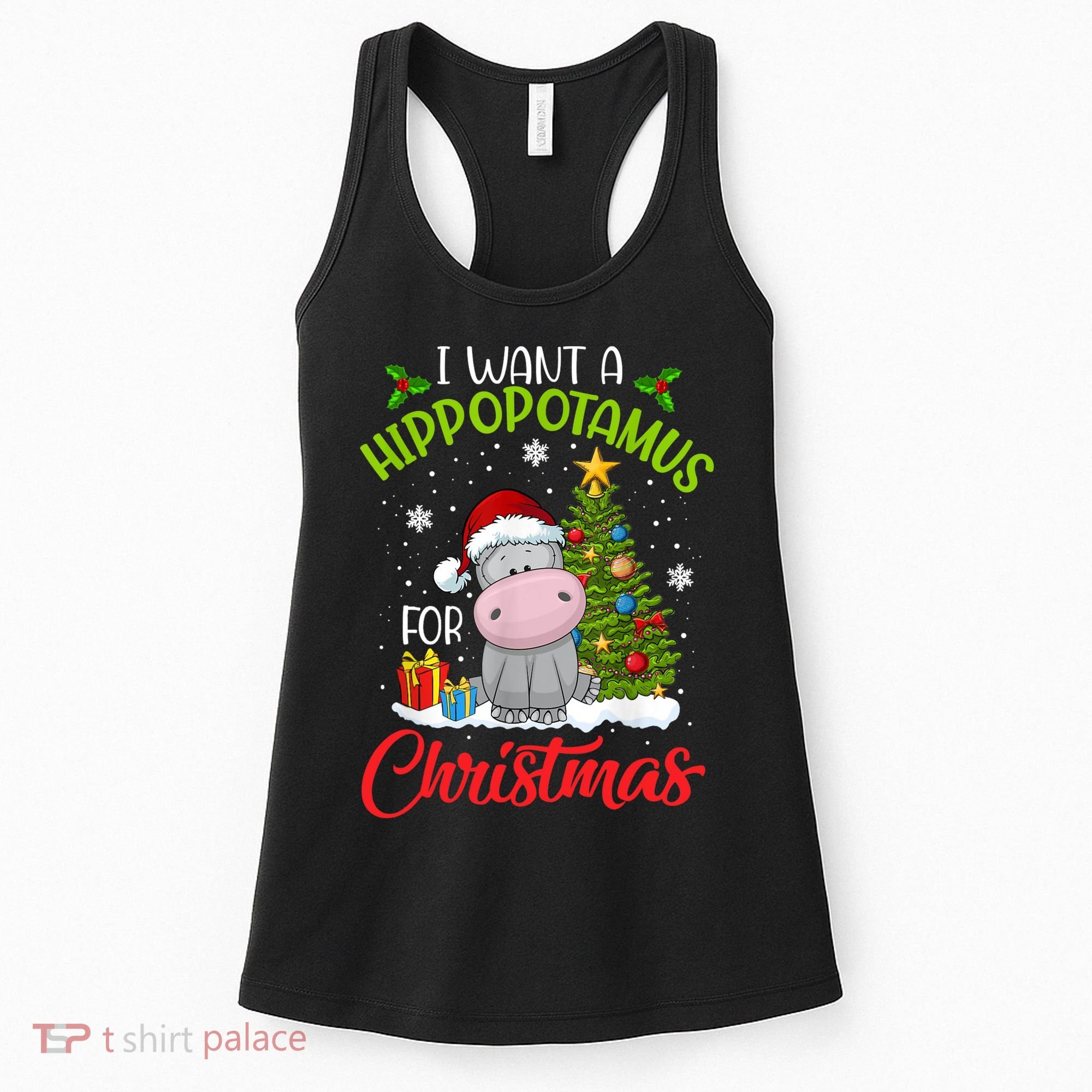 I Want A Hippopotamus For Christmas Xmas Hippo Women's Tank Top