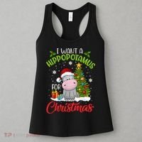 I Want A Hippopotamus For Christmas Xmas Hippo Women's Tank Top thumb 3