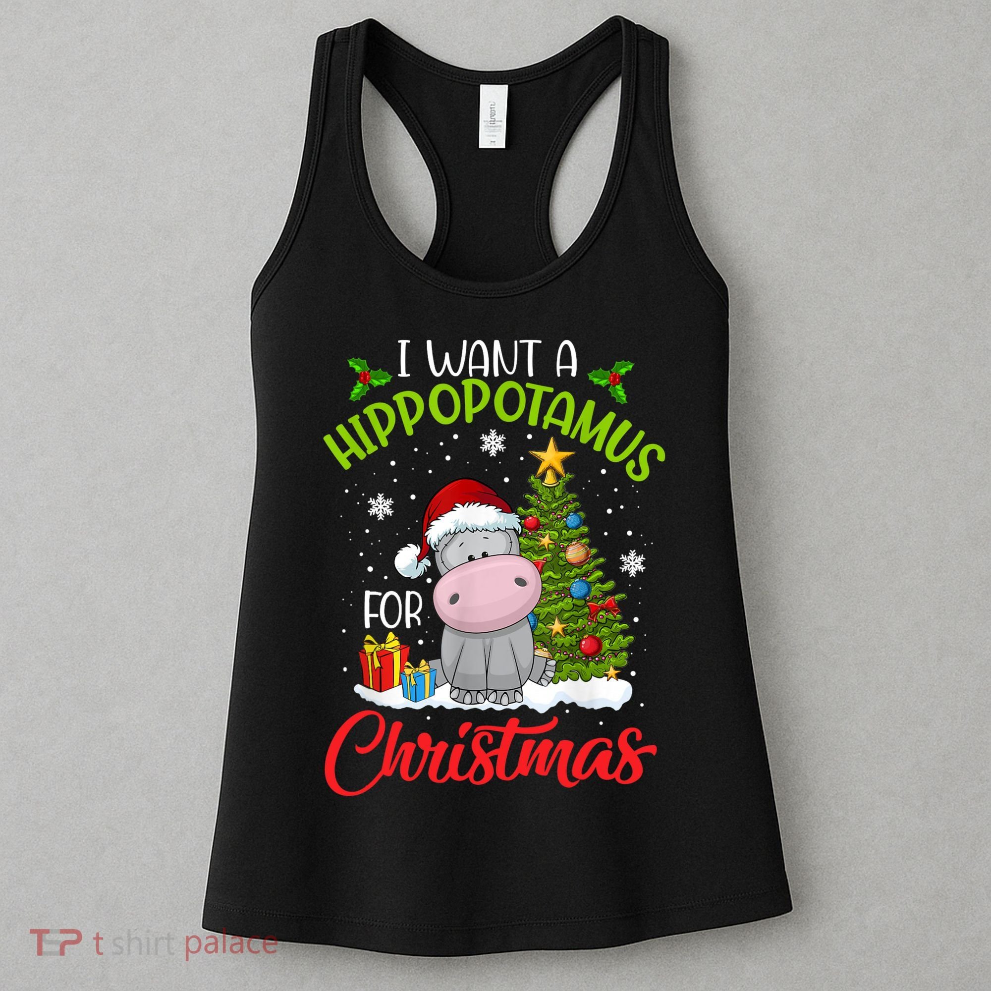 I Want A Hippopotamus For Christmas Xmas Hippo Women's Tank Top