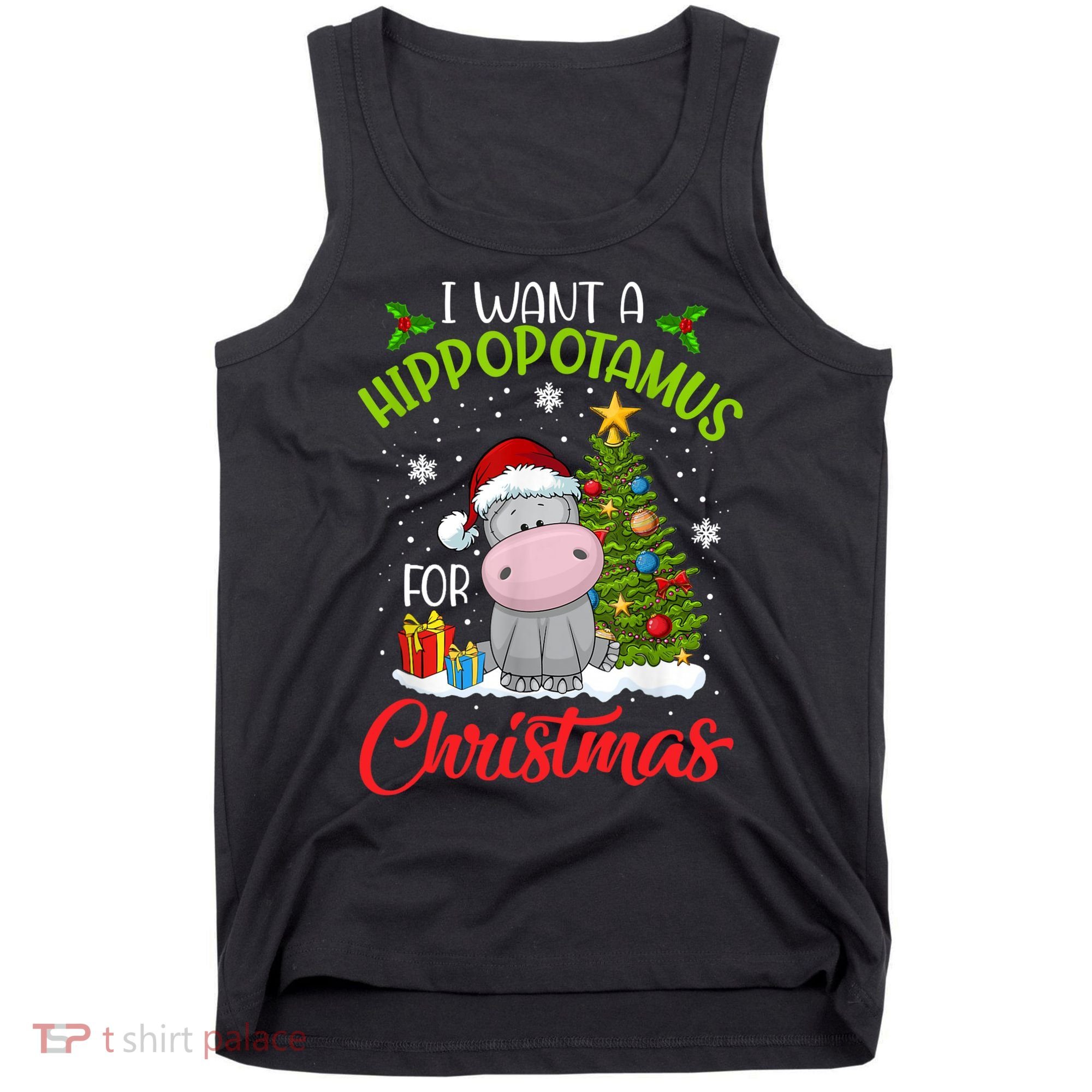 I Want A Hippopotamus For Christmas Xmas Hippo Tank Top