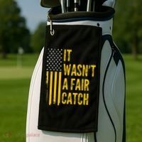 It Wasn't A Fair Catch Funny Football Catch Saying  Golf Towel thumb 2