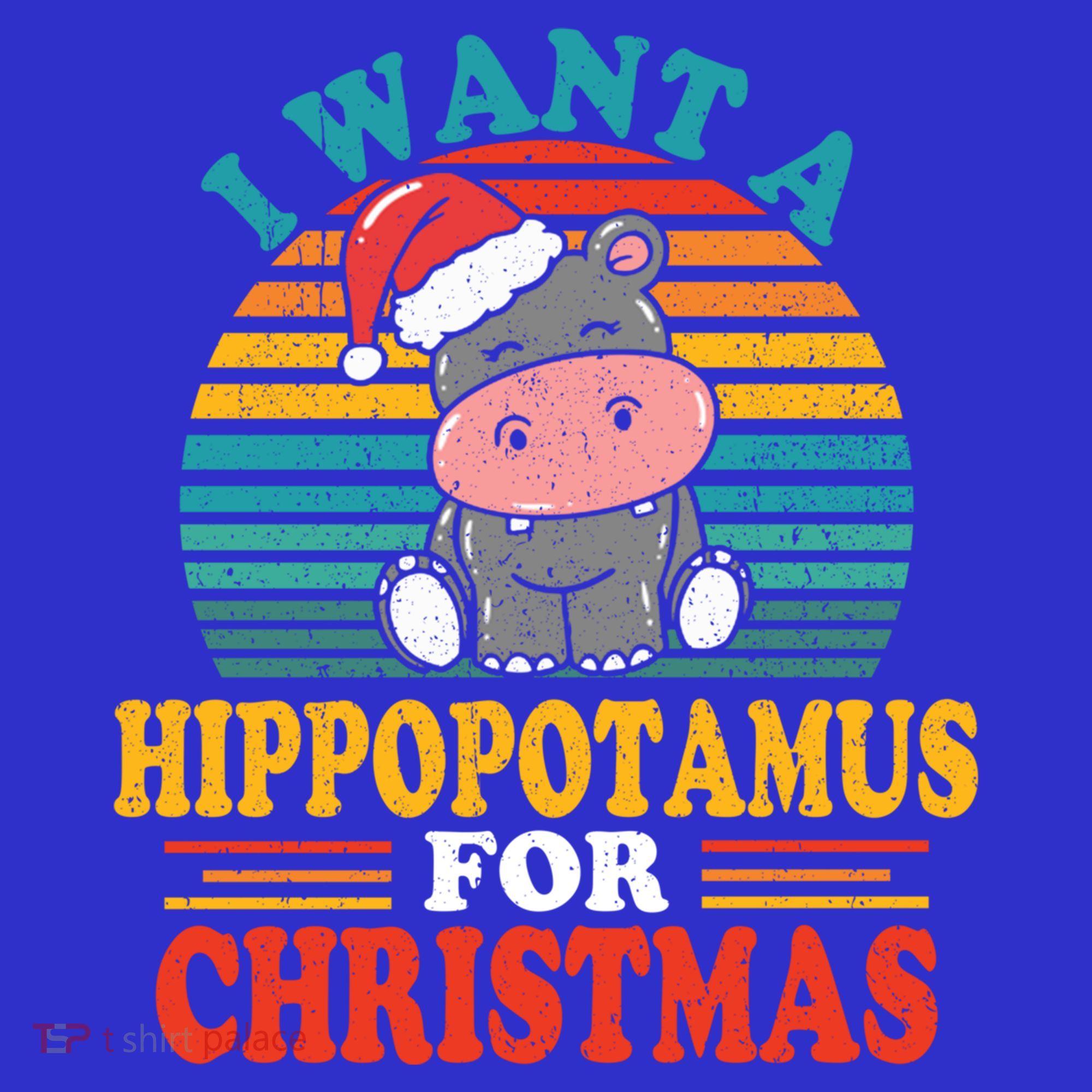 I Want A Hippopotamus For Christmas Funny Hippo Pajamas Xmas Gift T-Shirt