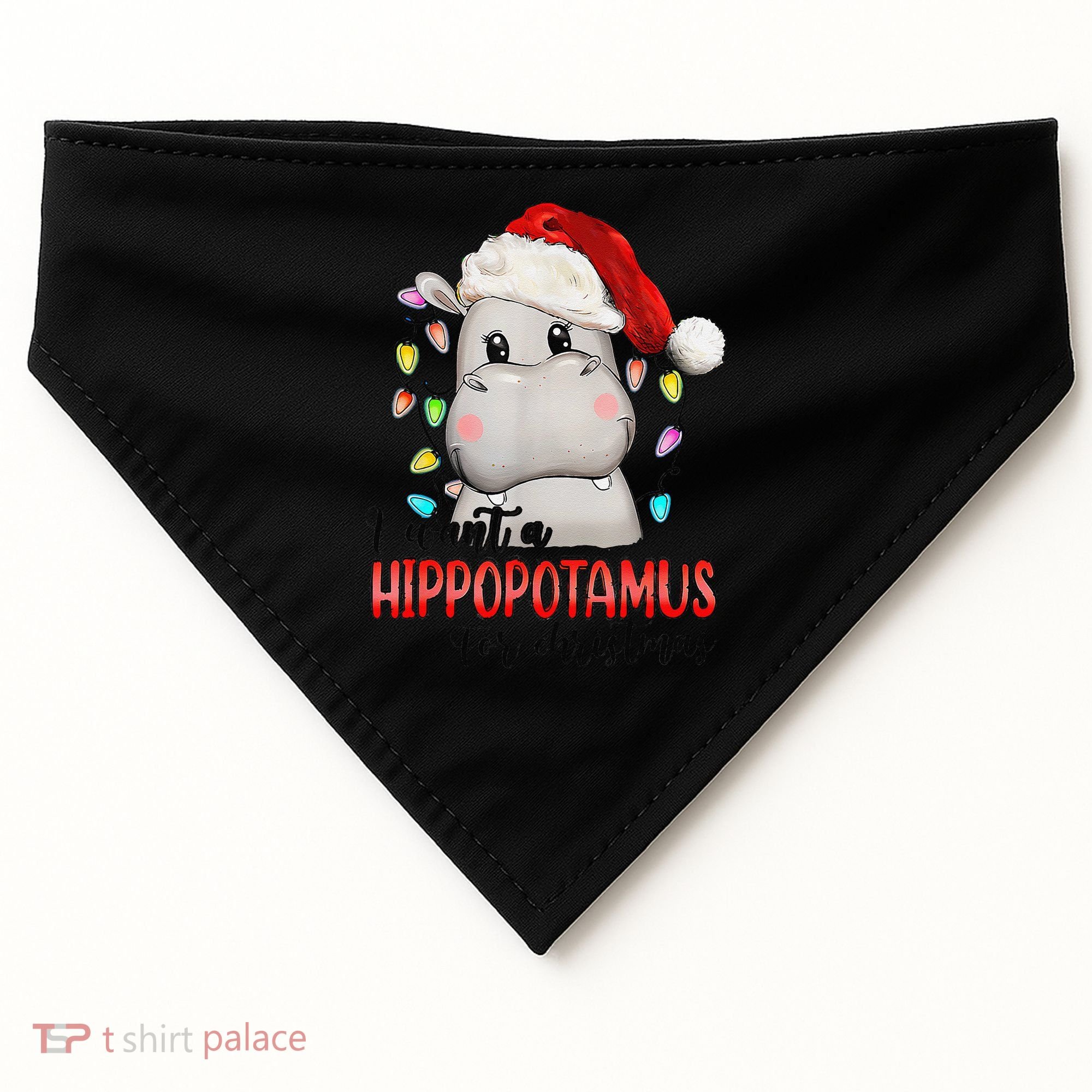 I Want A Hippopotamus For Christmas Xmas USA-Made Doggie Bandana
