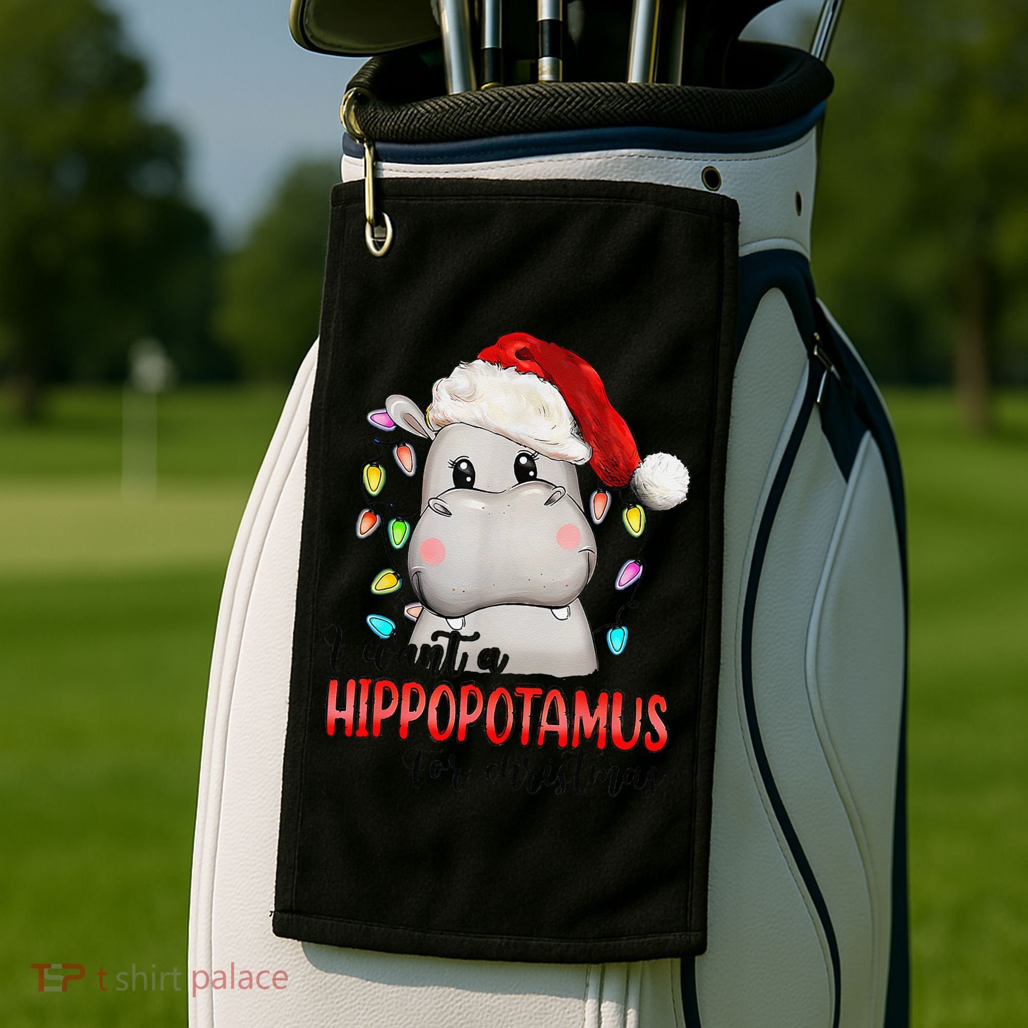I Want A Hippopotamus For Christmas Xmas Golf Towel