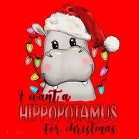 I Want A Hippopotamus For Christmas Xmas Santa Hat thumb 1