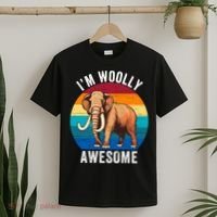 IM Woolly Awesome Funny Woolly Mammoth Retro Sunset Vintage T-Shirt thumb 2