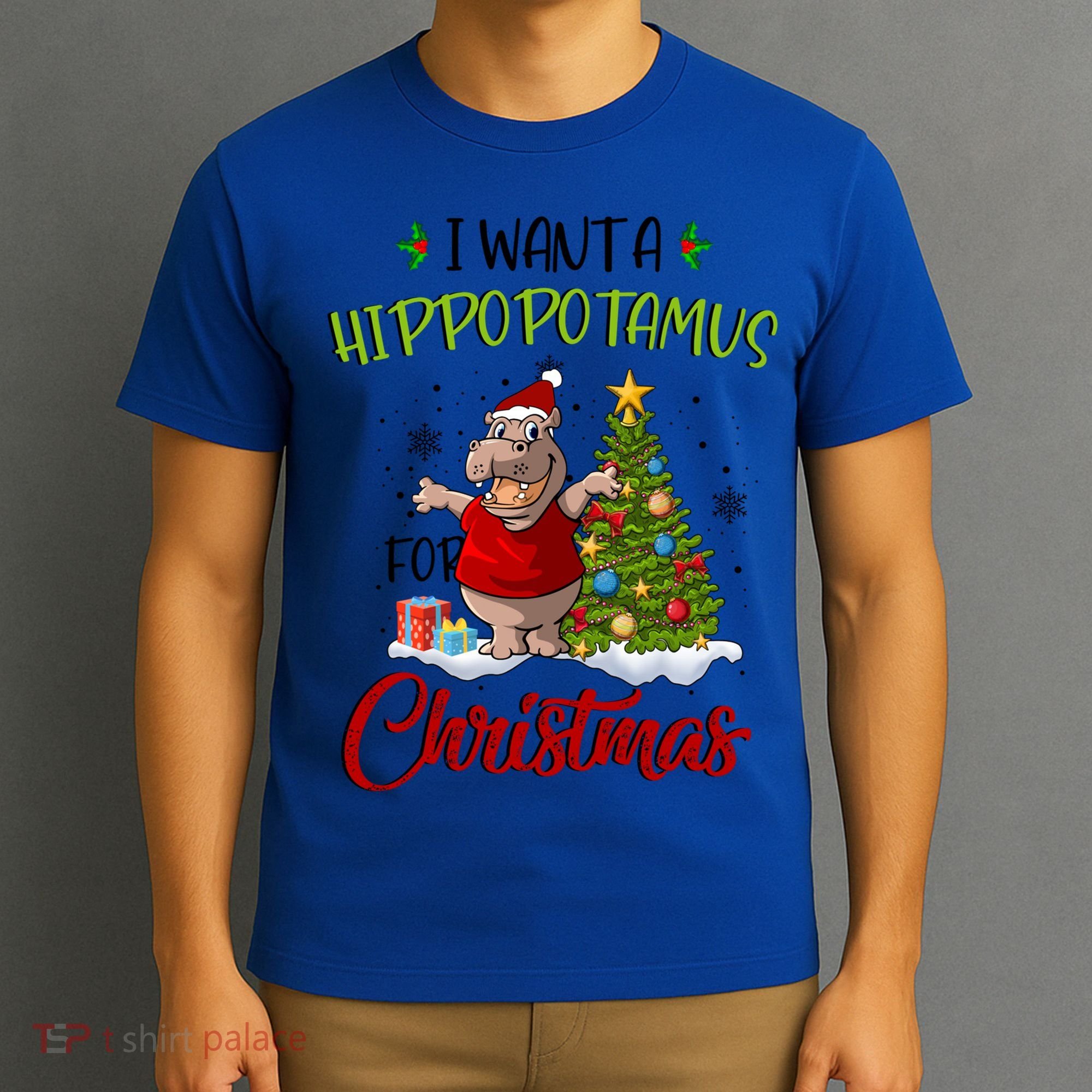 I Want A Hippopotamus For Christmas Xmas Hippo For Cute Gift T-Shirt