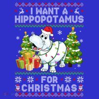 I Want A Hippopotamus For Christmas Hippo Santa Ugly Xmas Gift Women's Tank Top thumb 5