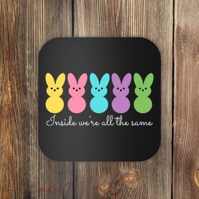 Inside We Are All The Same Easter Bunny Coaster