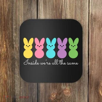 Inside We Are All The Same Easter Bunny Coaster