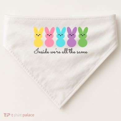 Inside We Are All The Same Easter Bunny USA-Made Doggie Bandana