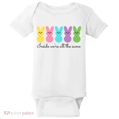 Inside We Are All The Same Easter Bunny Baby Bodysuit